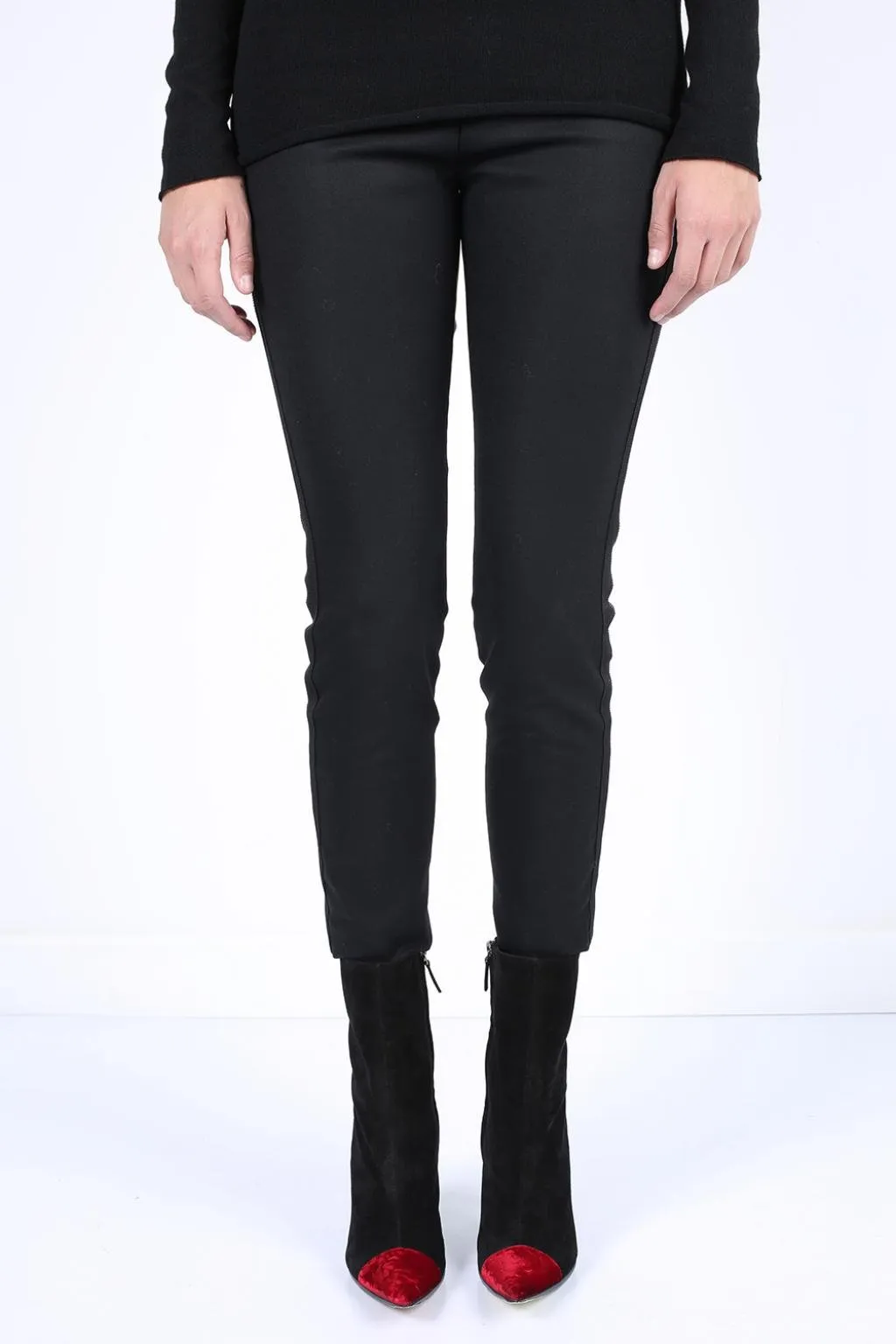 High-Waisted Slim-Fit Trousers