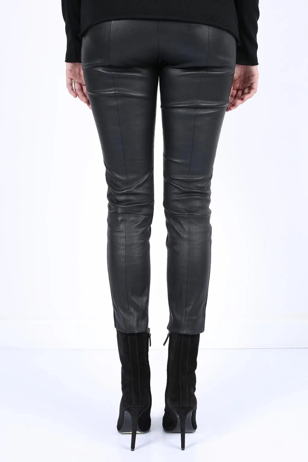 High-Waisted Slim-Fit Trousers