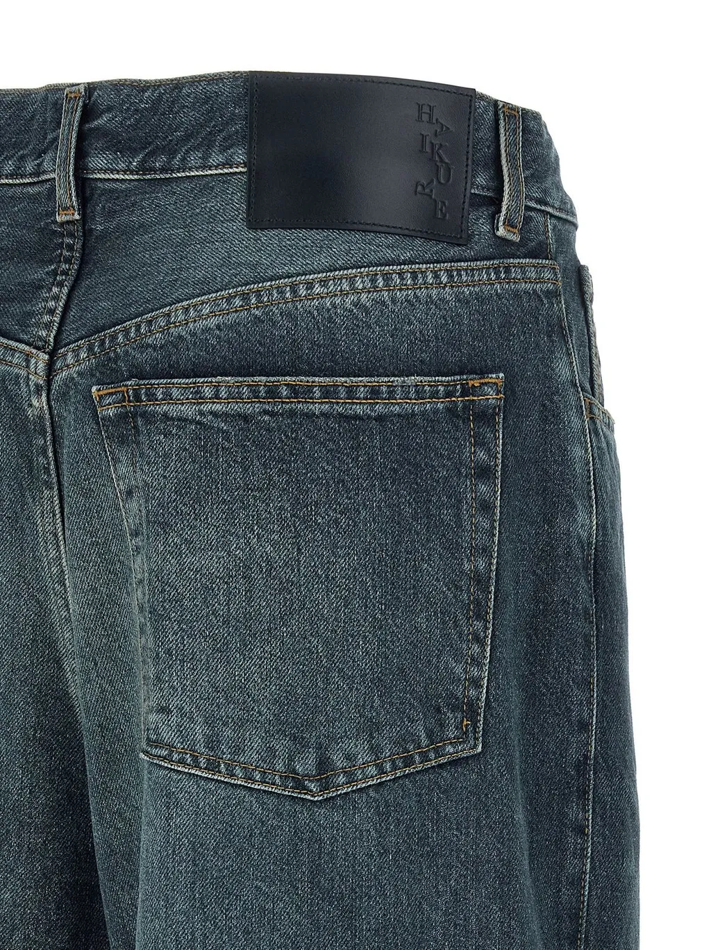Wide-Leg Pleated Jeans
