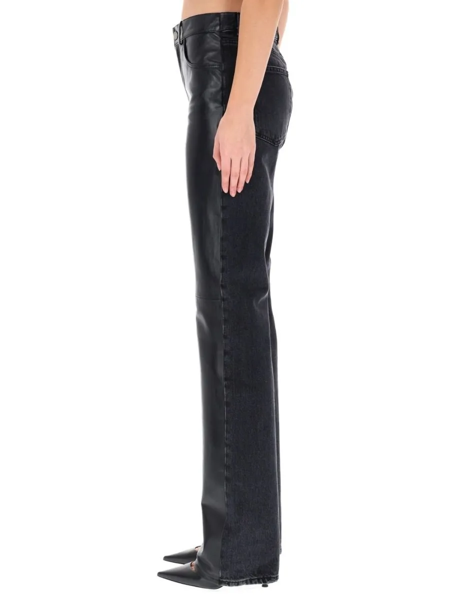 Wide-Leg Leather Trousers