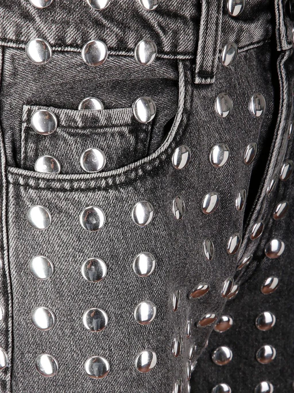 High-Waisted Straight-Leg Jeans With All-Over Eyelet Detailing