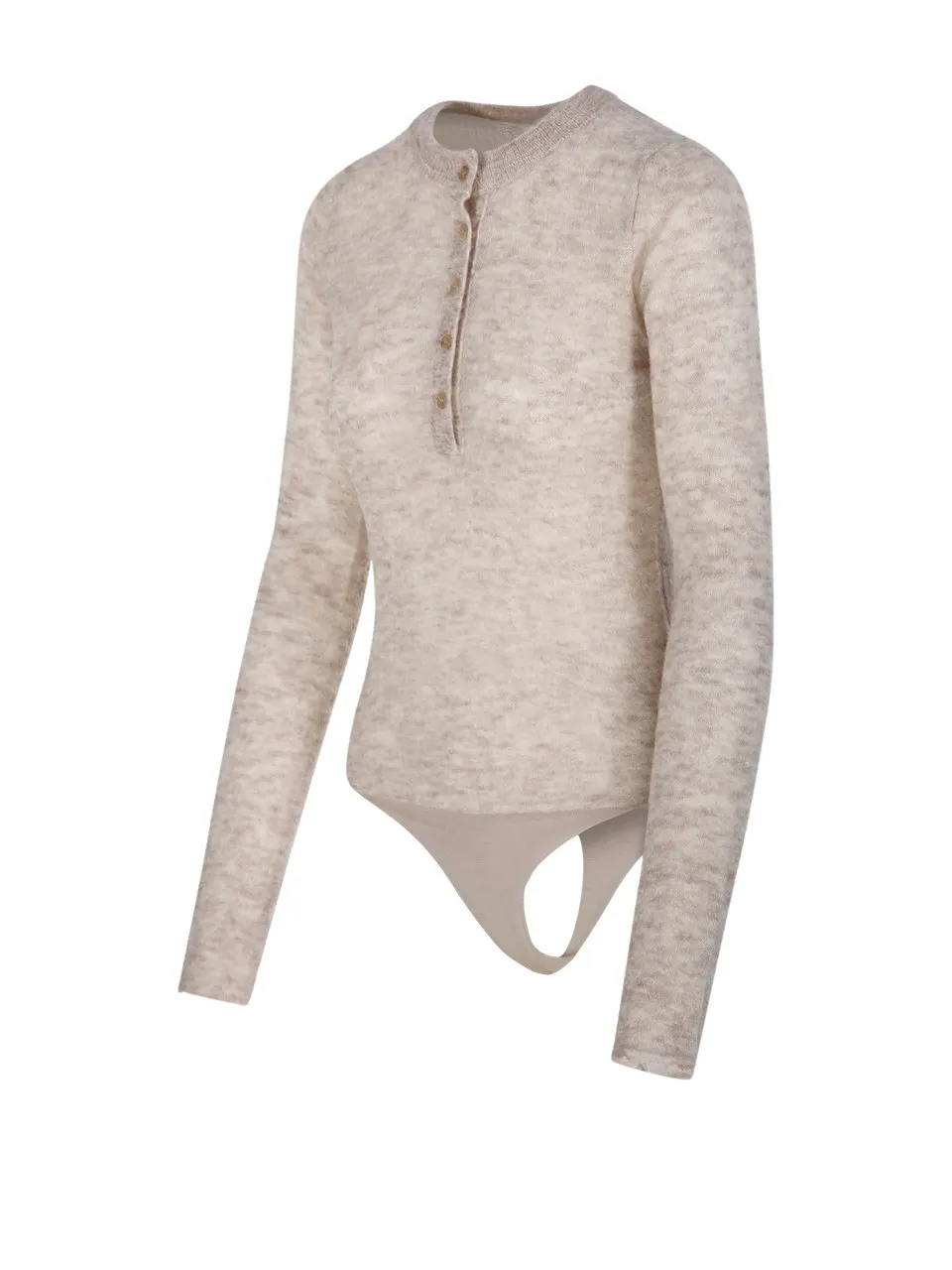 Ribbed Henley Bodysuit