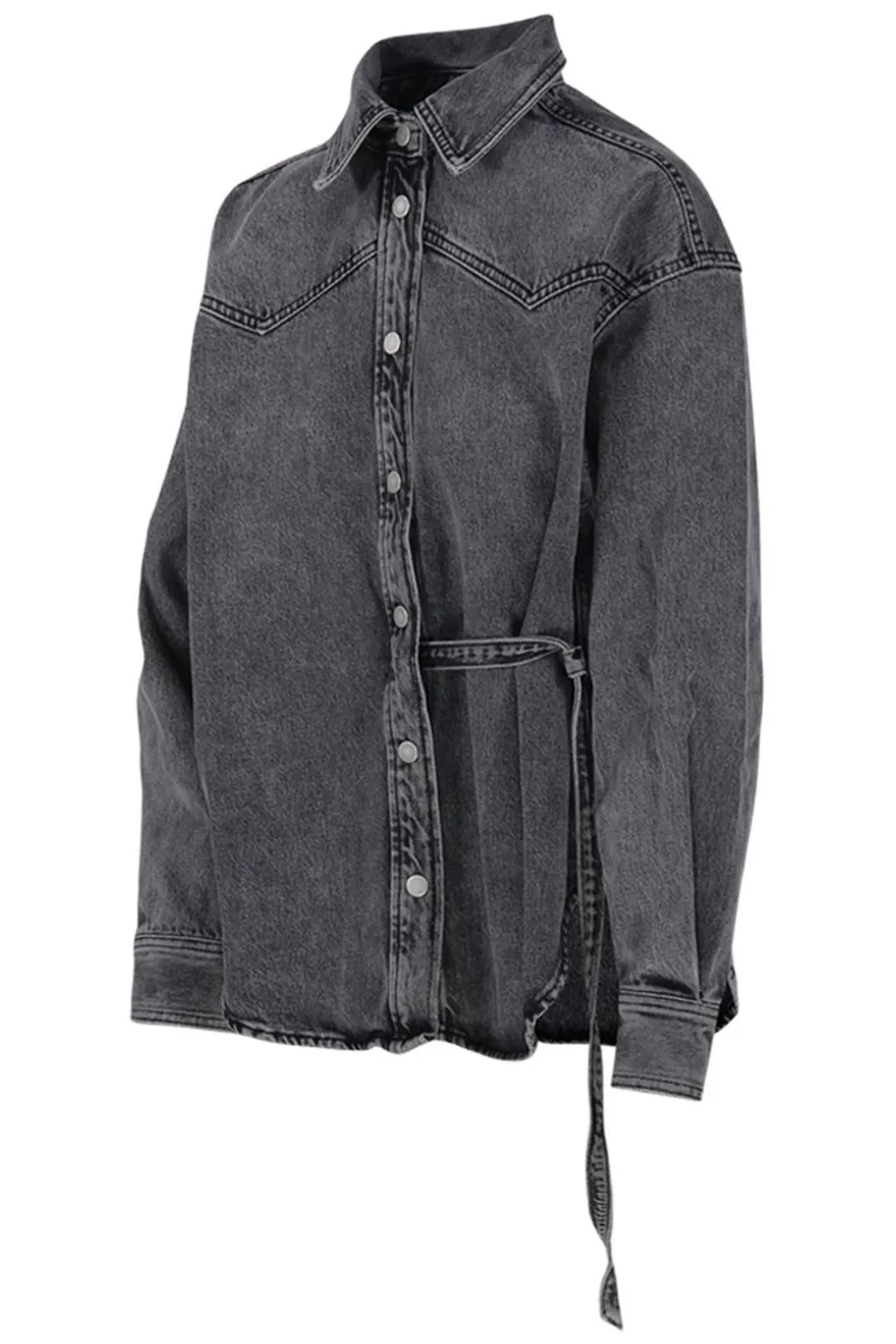 Denim Shirt With Belt