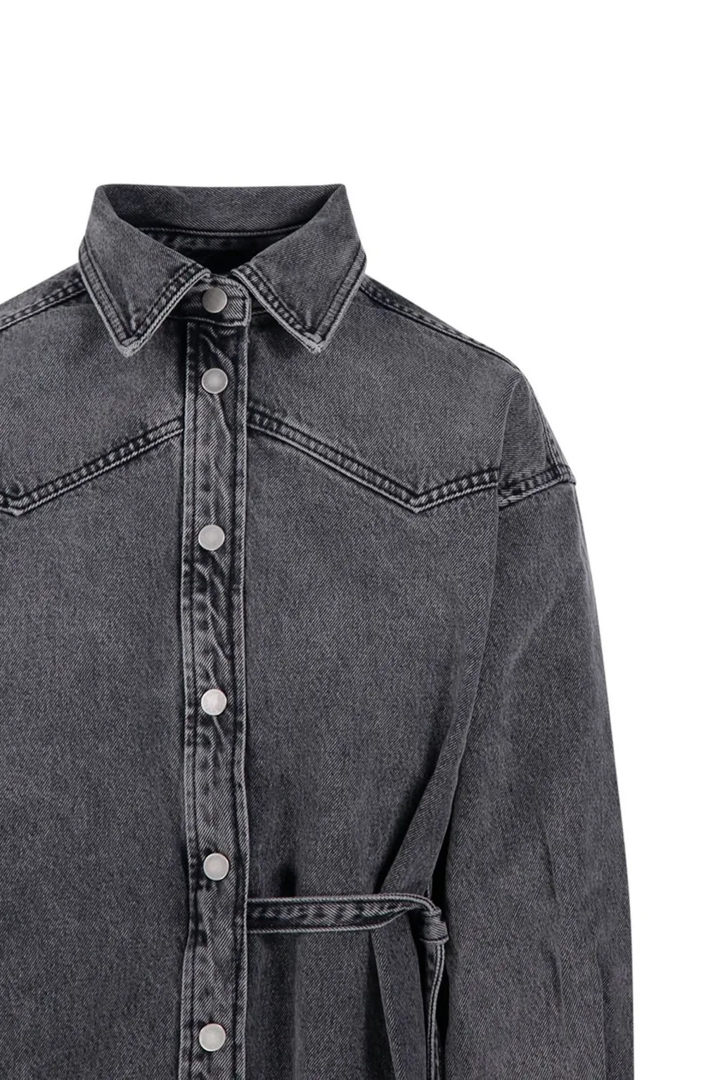 Denim Shirt With Belt