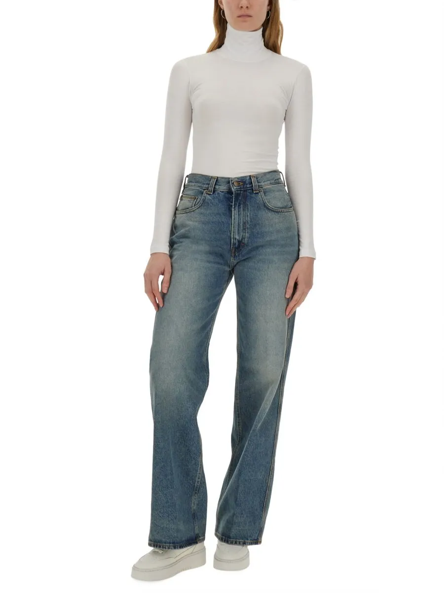 High-Waisted Straight-Leg Jeans
