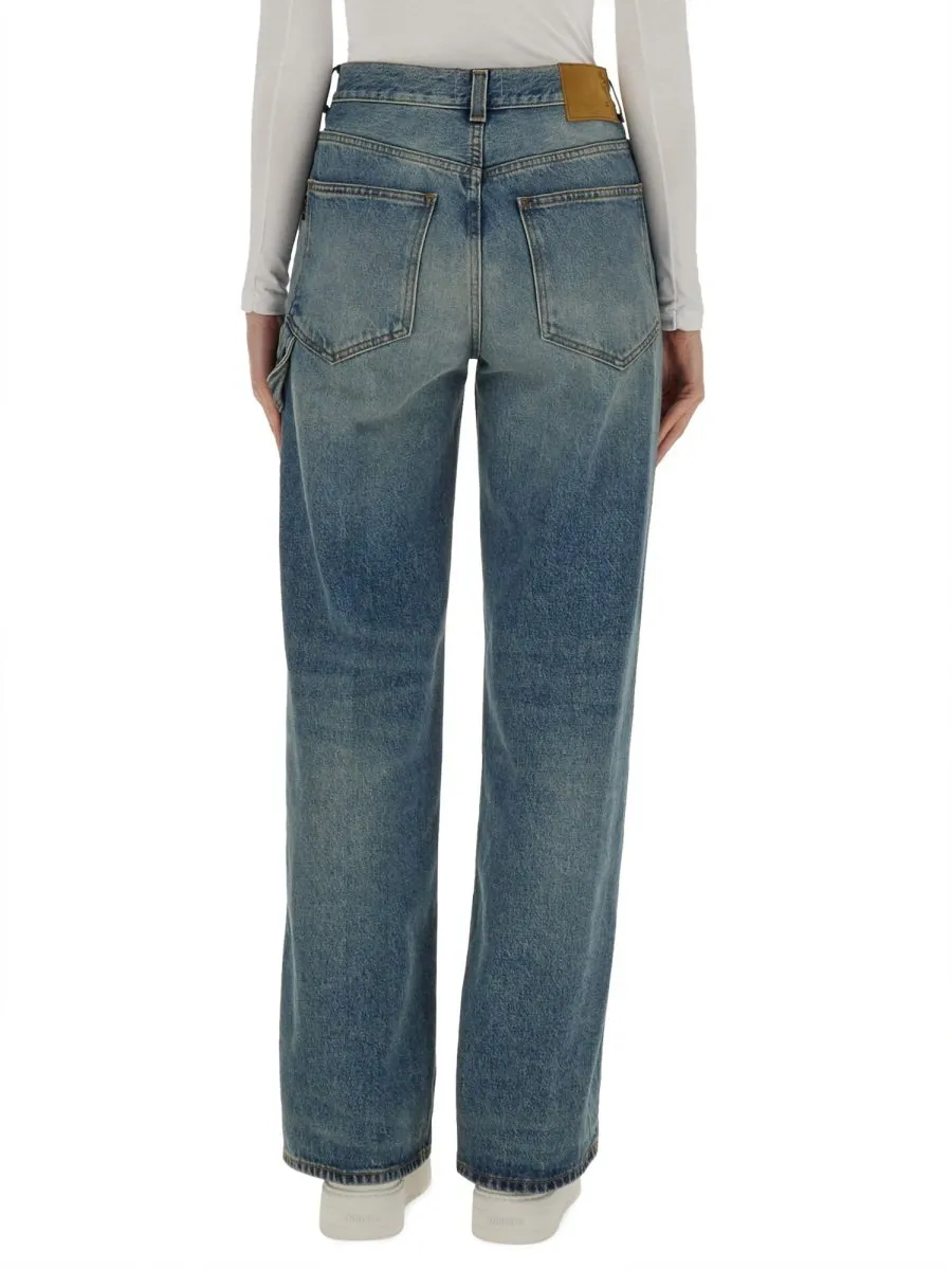High-Waisted Straight-Leg Jeans