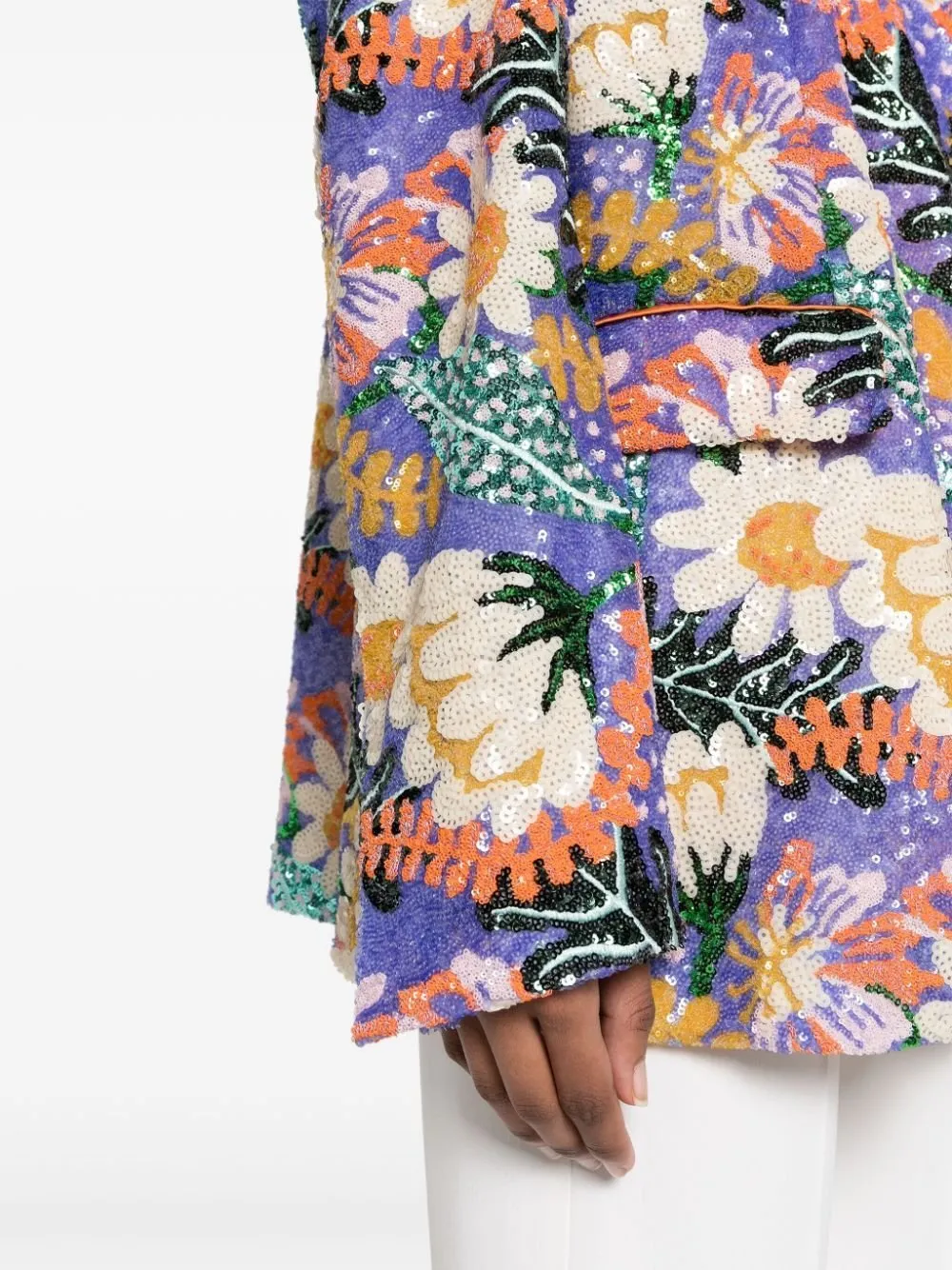Sequined Floral Print Blazer