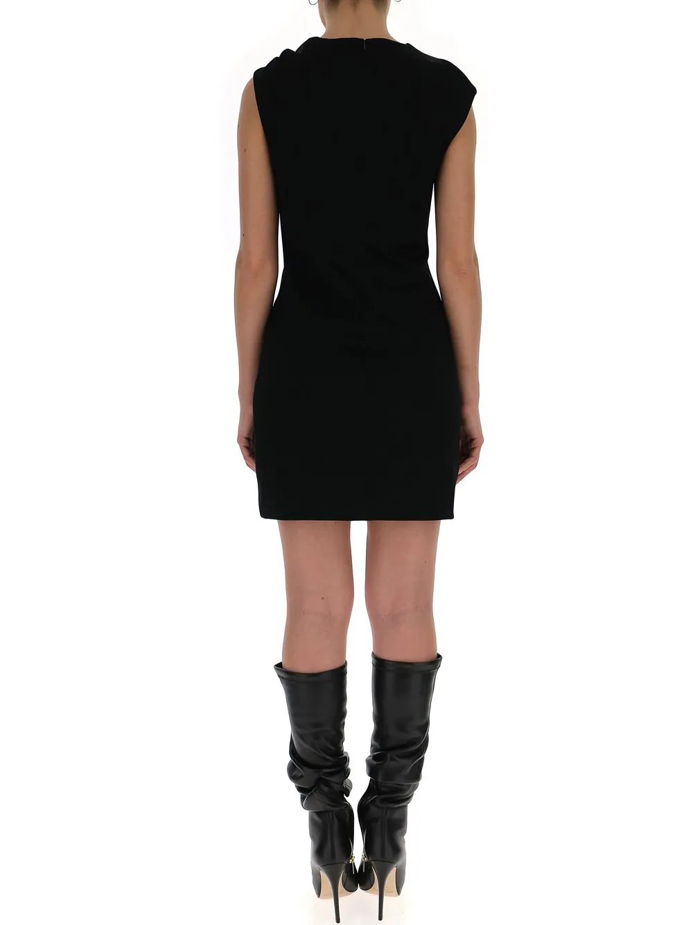 Sheath Dress With Draped Shoulder