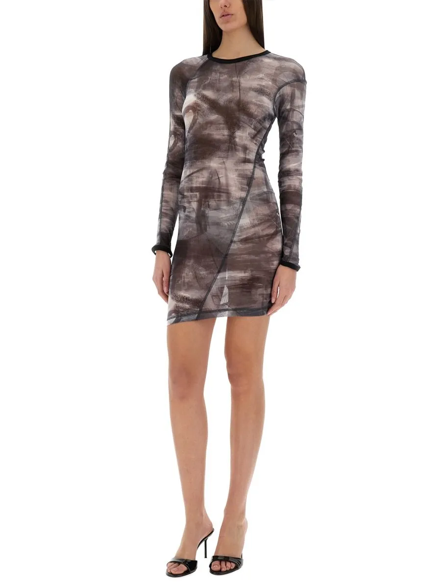 Long Sleeve Mesh Dress
