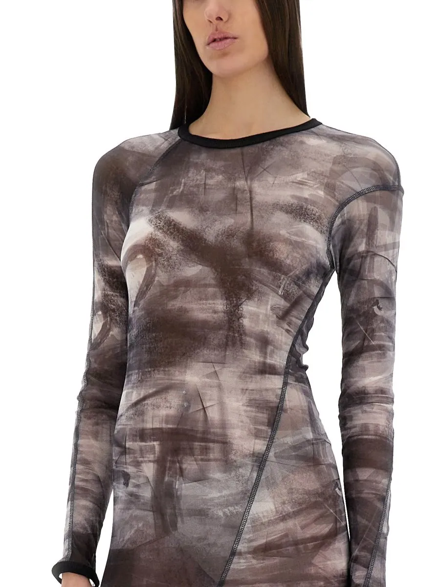 Long Sleeve Mesh Dress