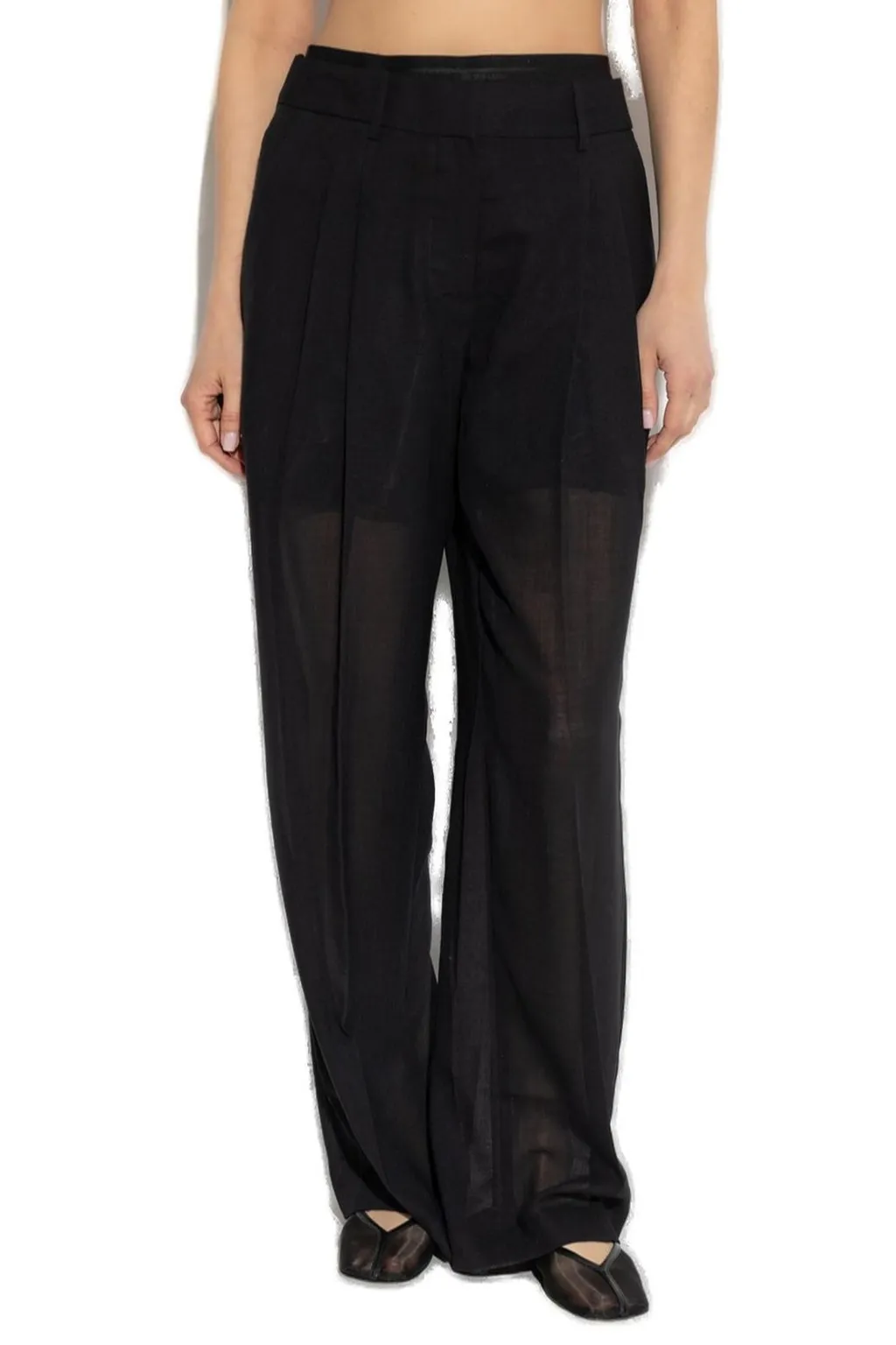 Pleated Wide-Leg Trousers
