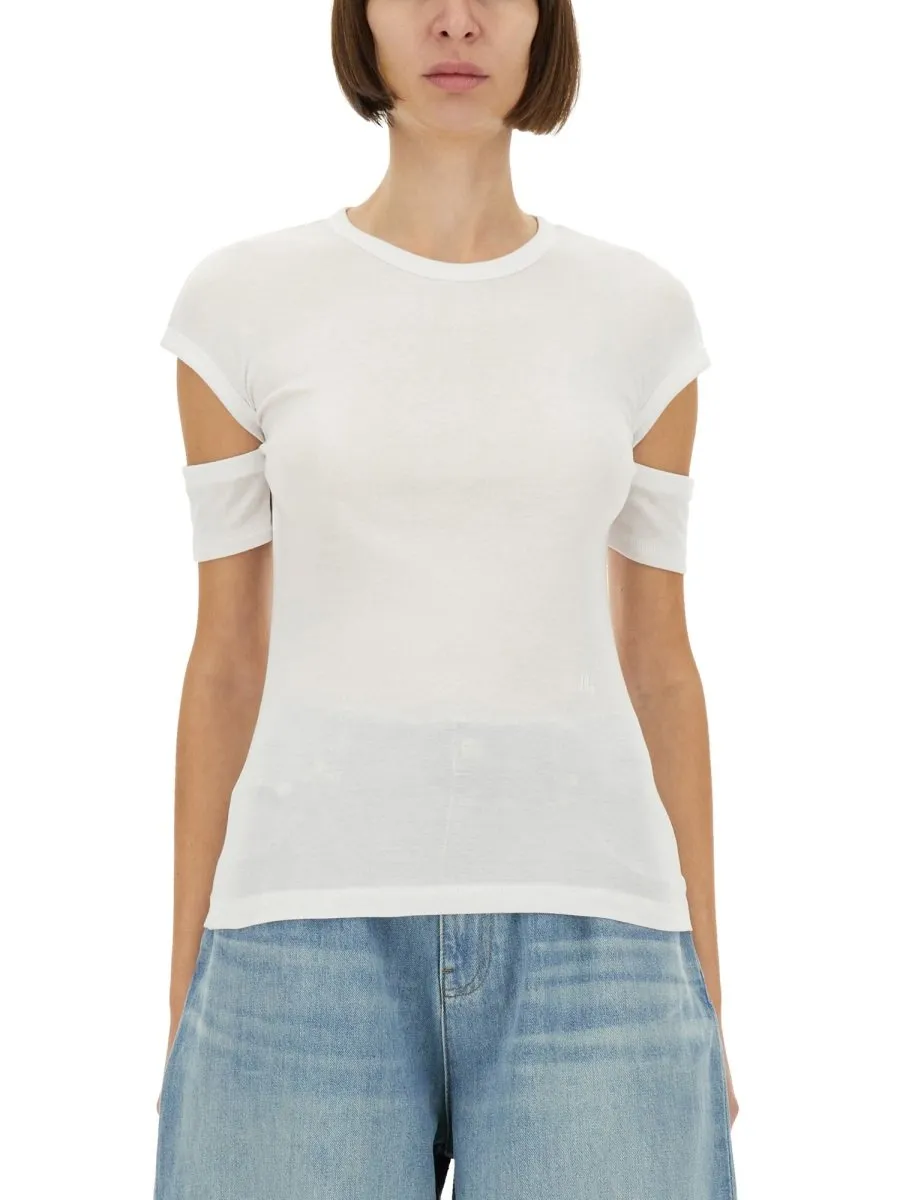 T-Shirt With Cut-Out Sleeves