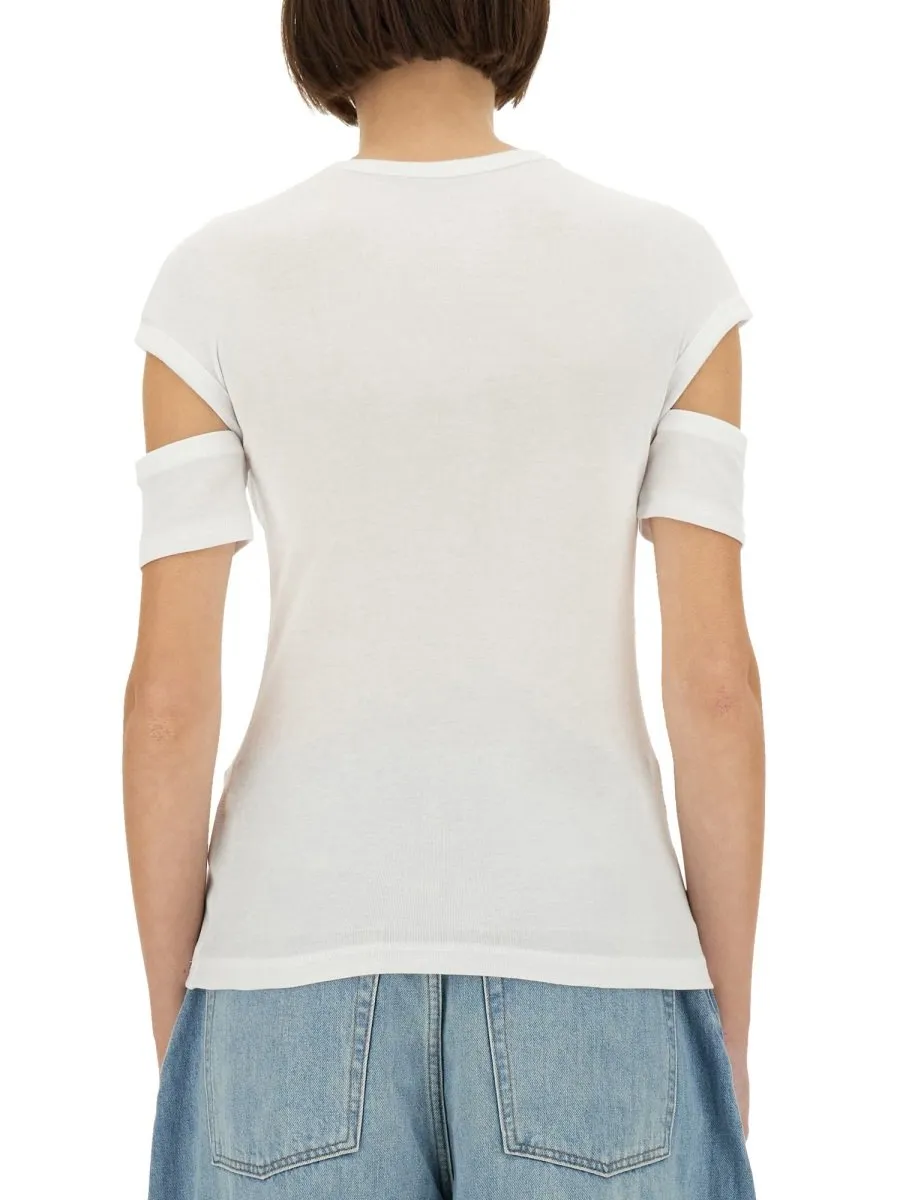 T-Shirt With Cut-Out Sleeves