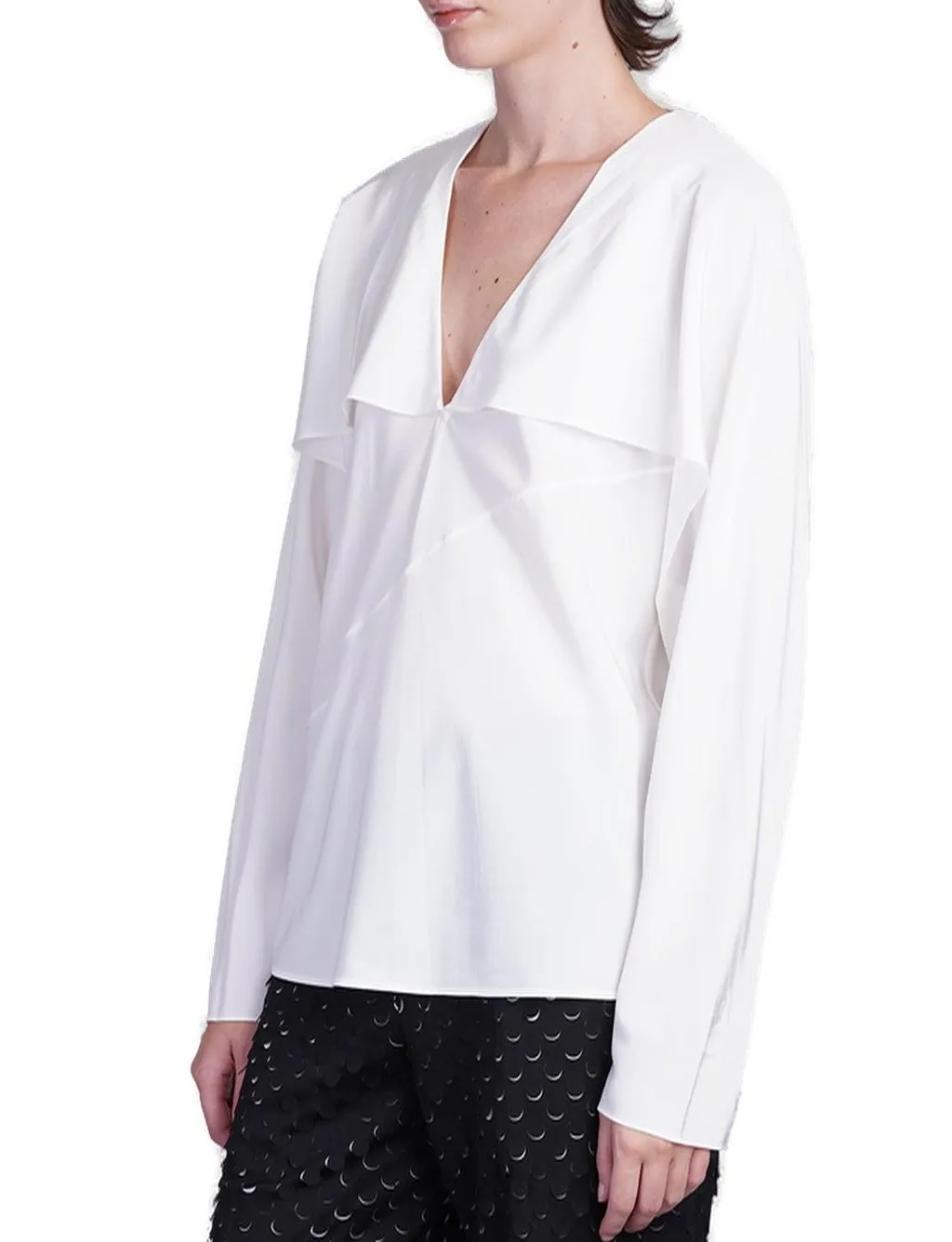 Ruffled V-Neck Blouse
