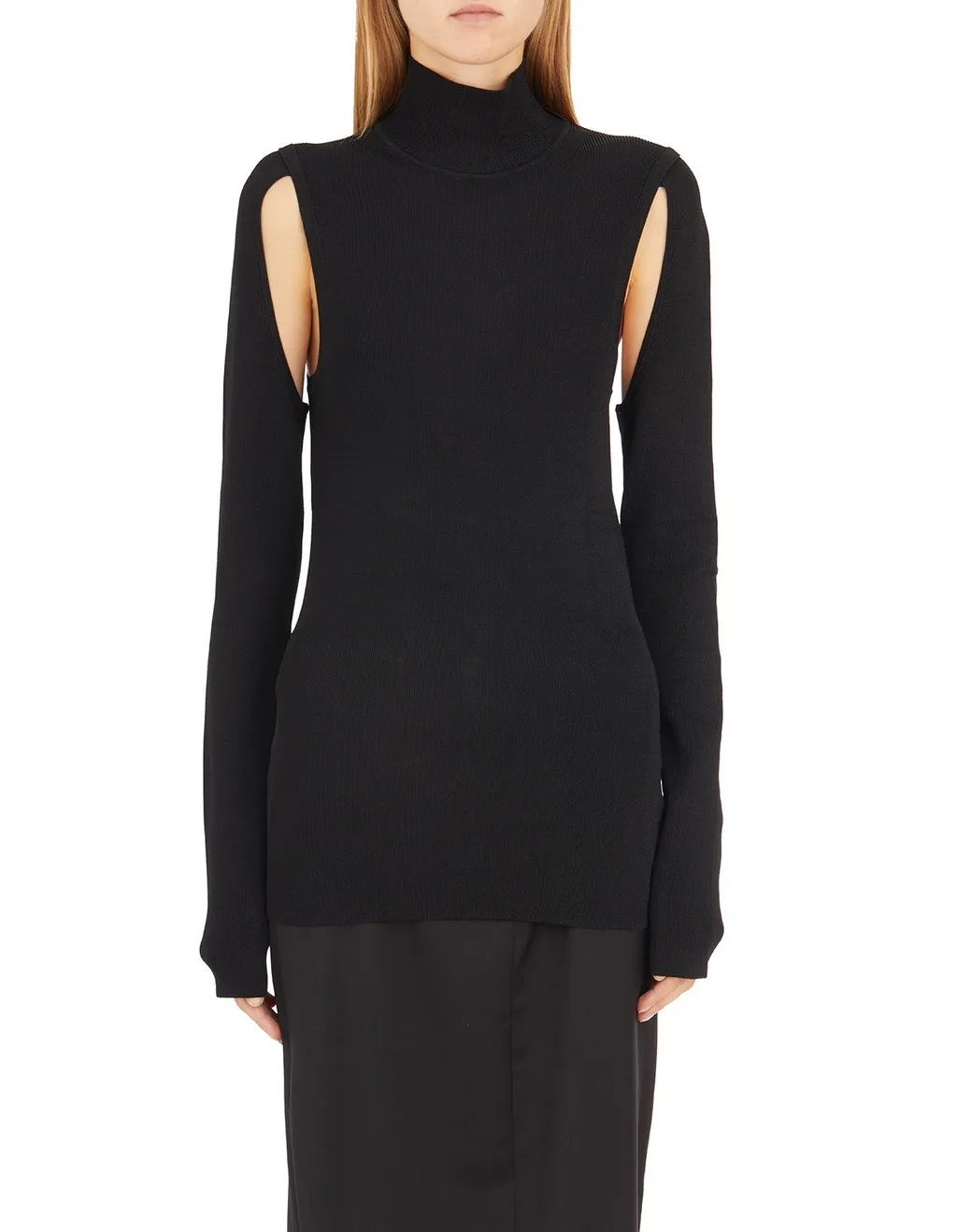 Turtleneck Sweater With Cut-Out Shoulders