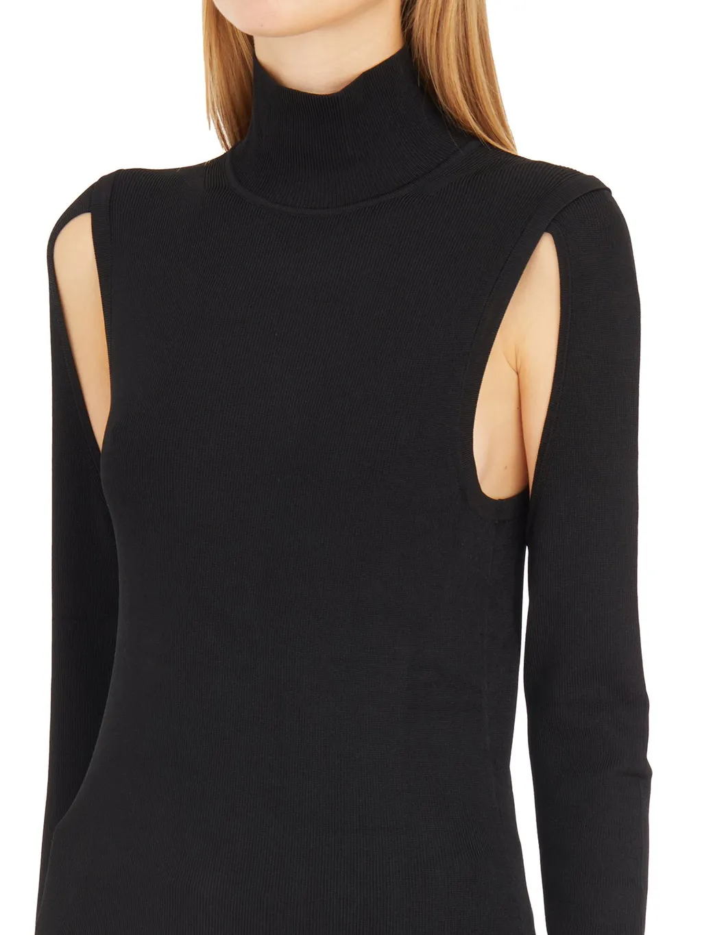 Turtleneck Sweater With Cut-Out Shoulders