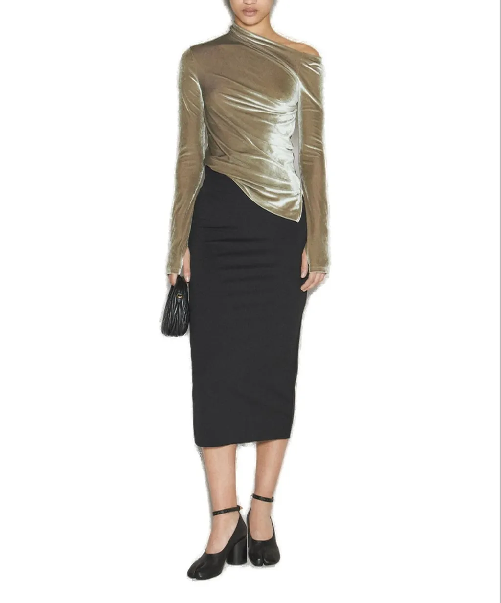 Draped Velvet Top
