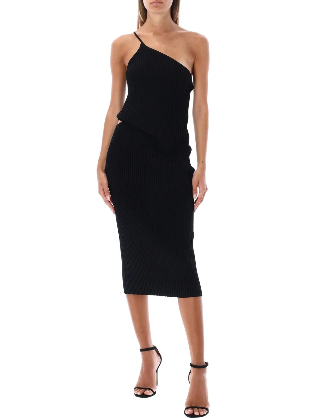 Ribbed Knit Midi Skirt