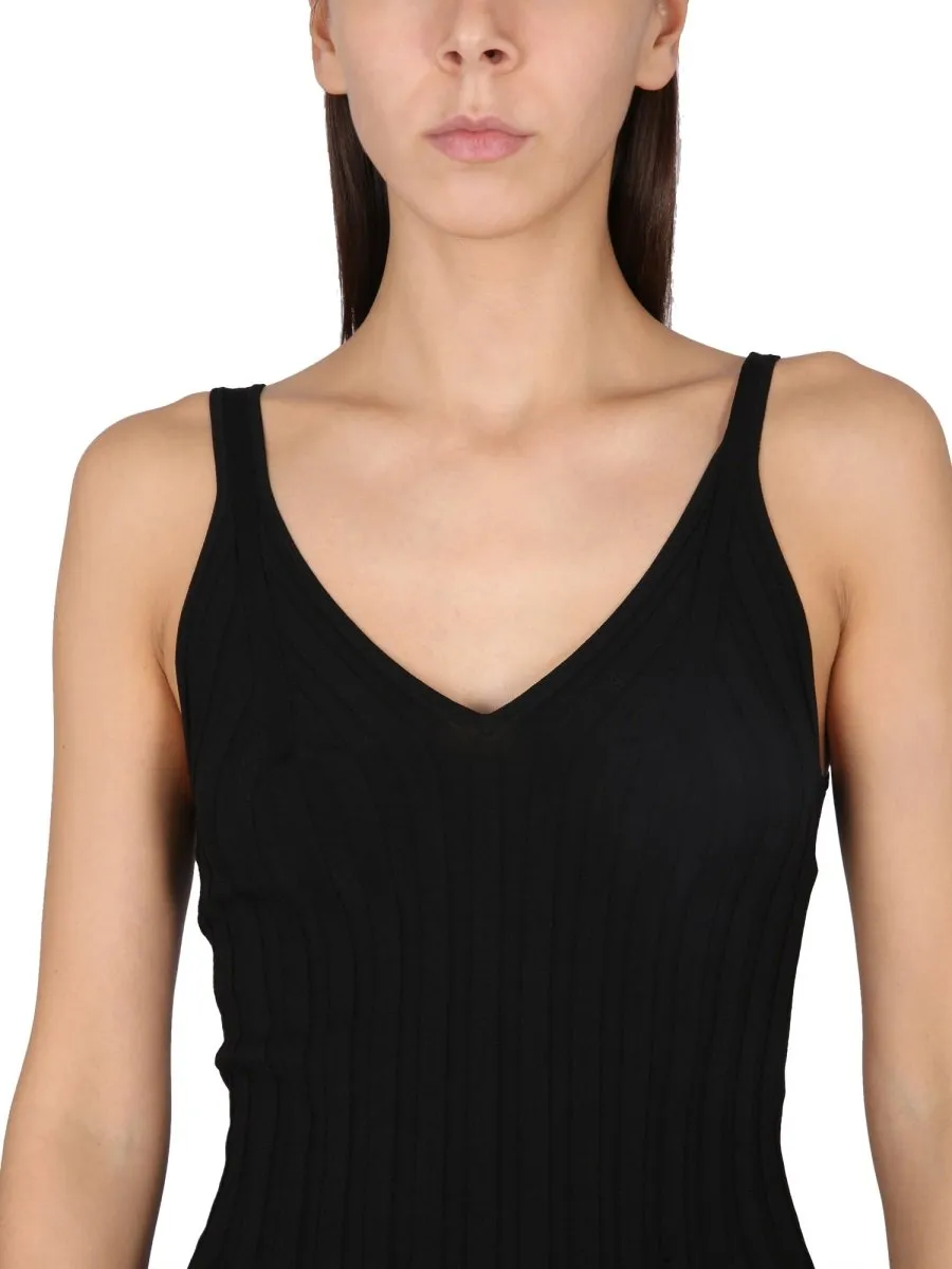 Ribbed V-Neck Tank Top