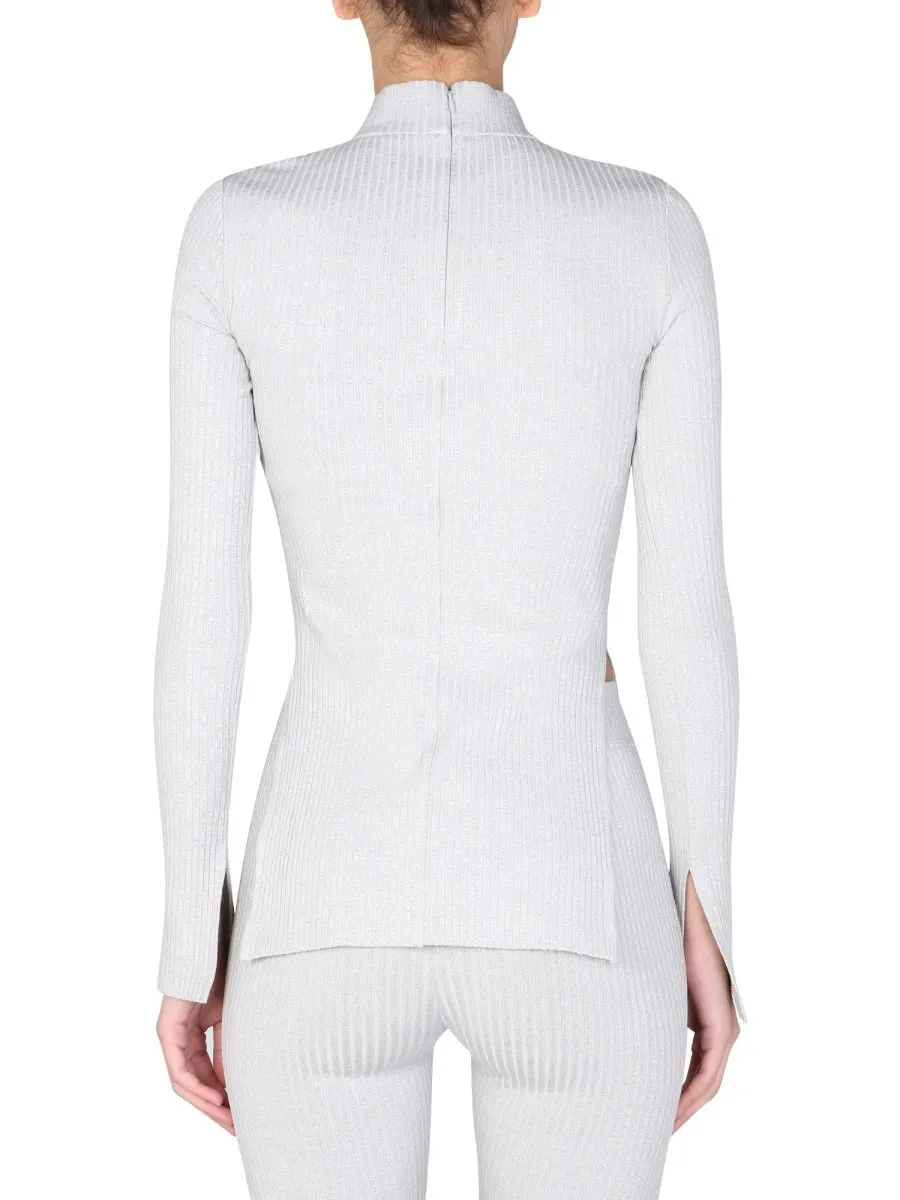 Ribbed Turtleneck Top