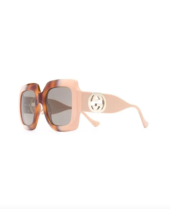Square Sunglasses With Chain Detail