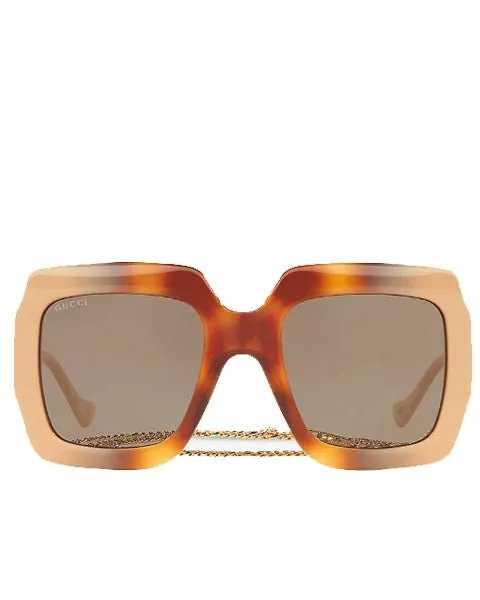 Square Sunglasses With Chain Detail