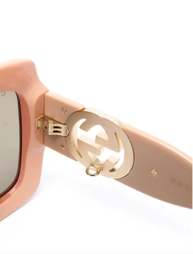 Square Sunglasses With Chain Detail
