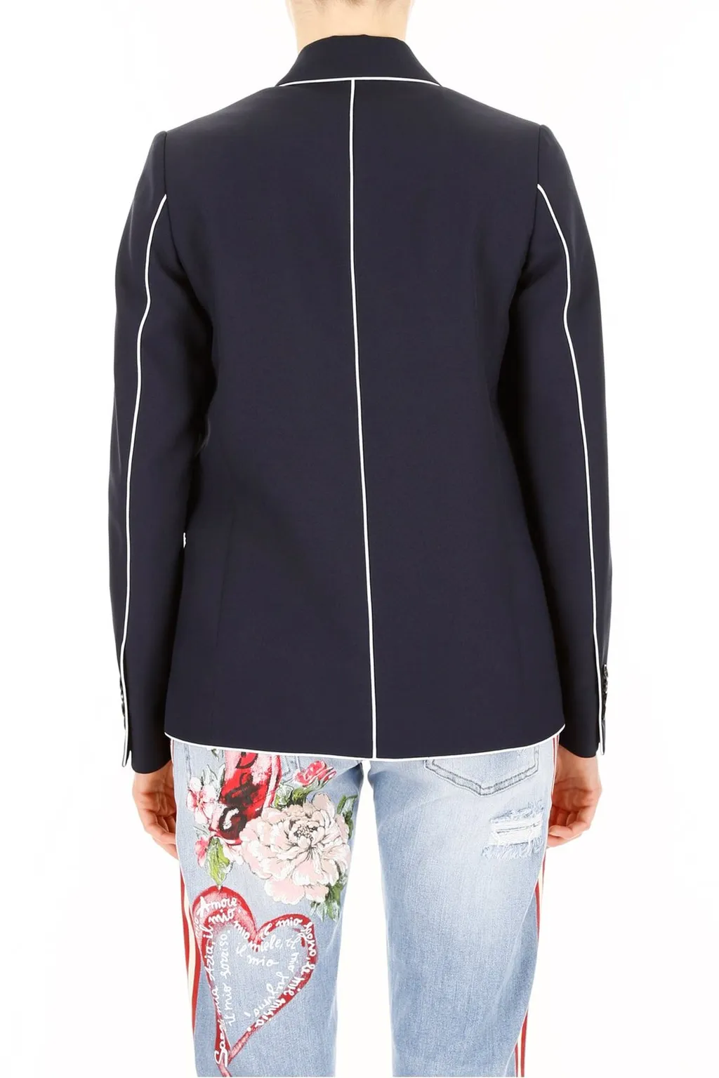 Blazer With Contrast Piping