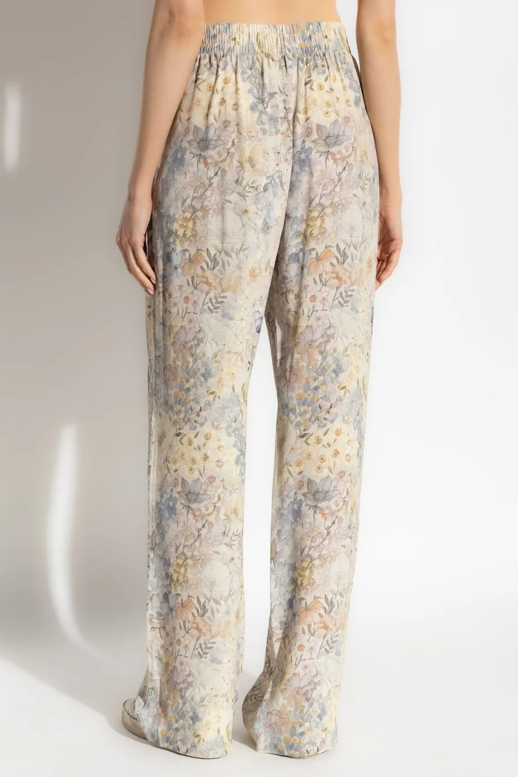 Floral Print Wide-Leg Trousers