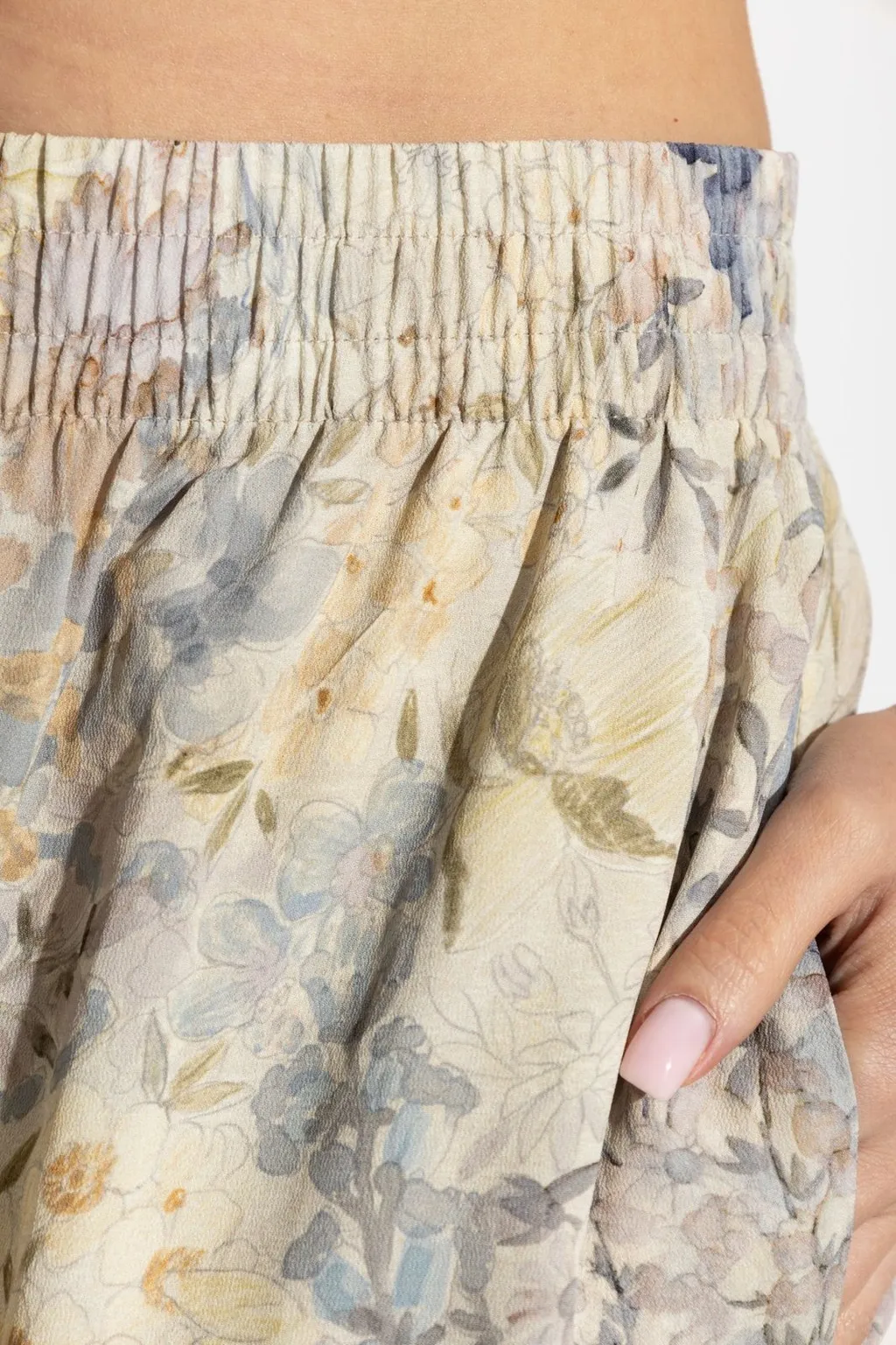 Floral Print Wide-Leg Trousers