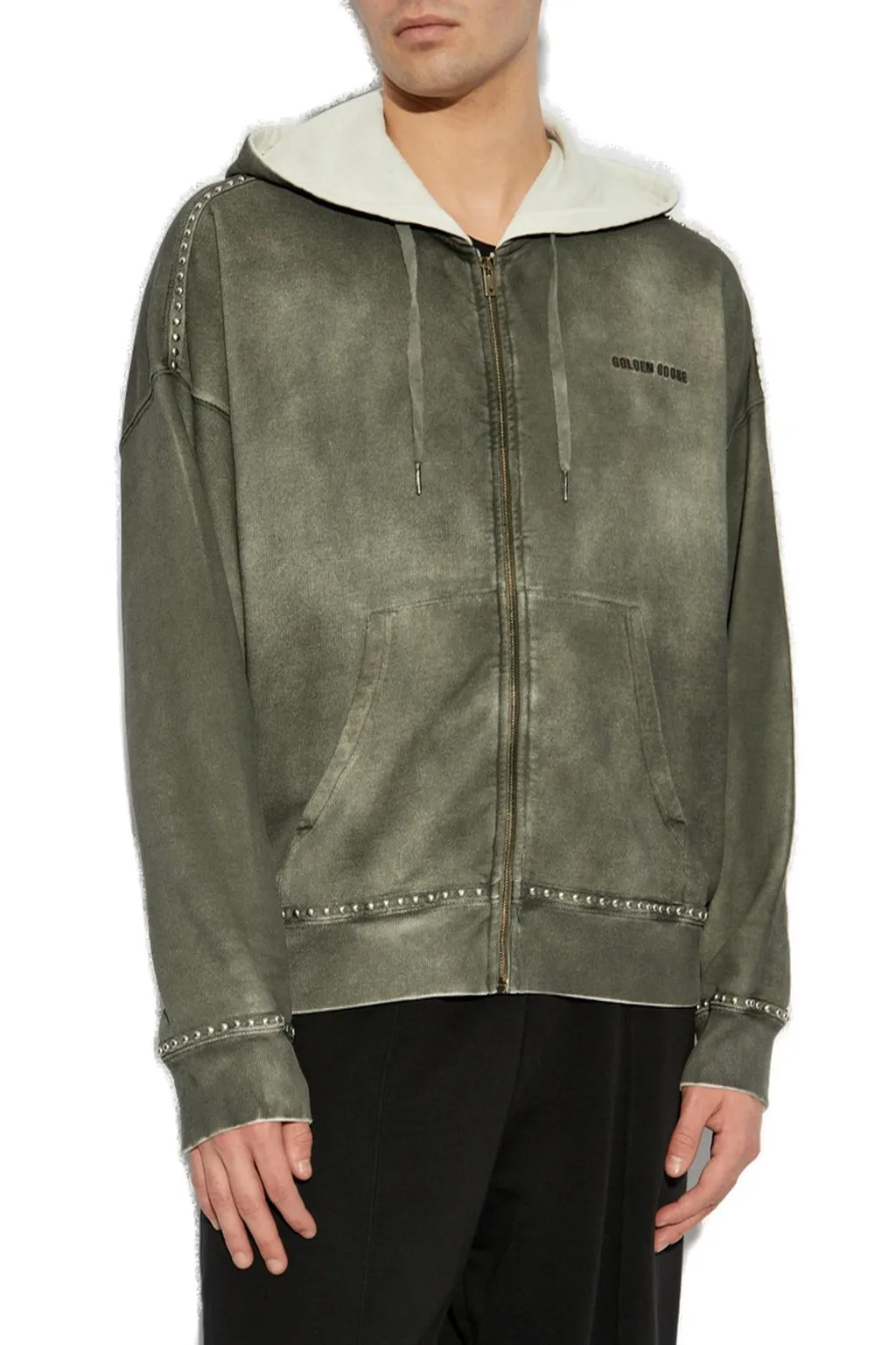Zip-Up Hoodie With Studs