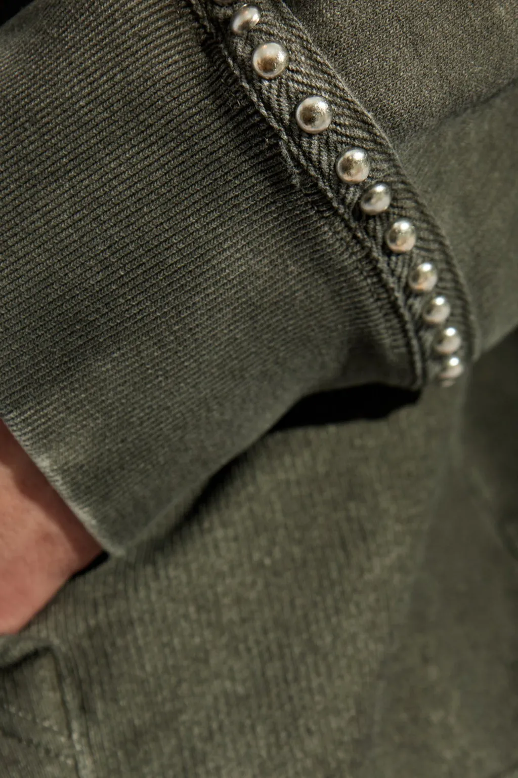 Zip-Up Hoodie With Studs