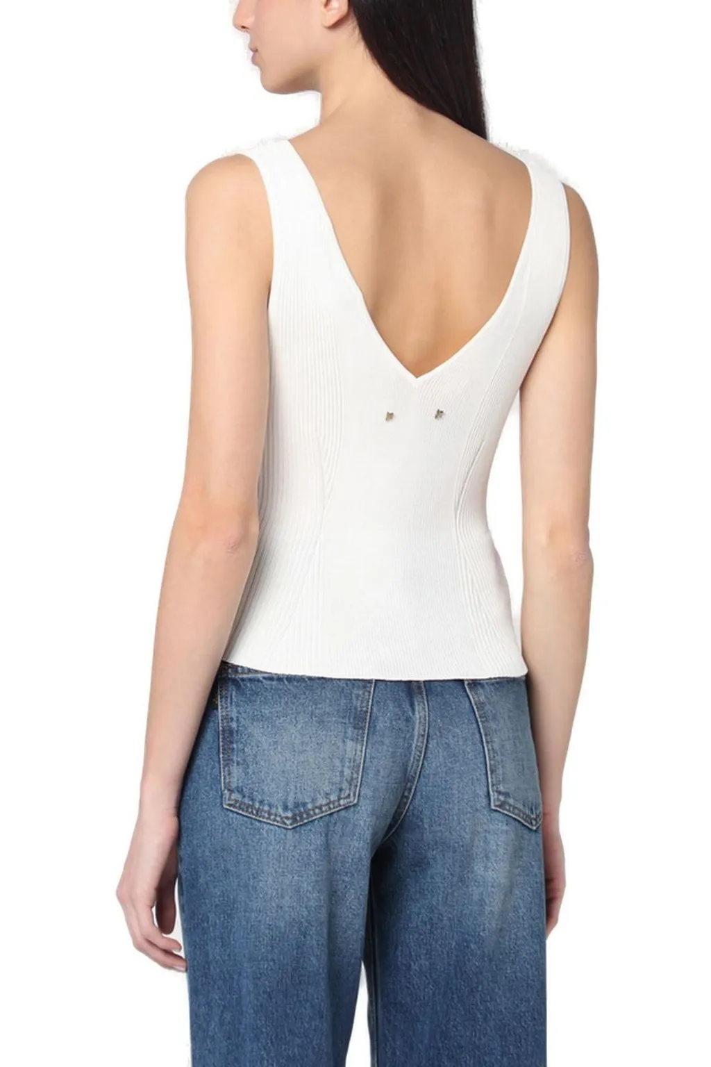 Pleated V-Neck Tank Top