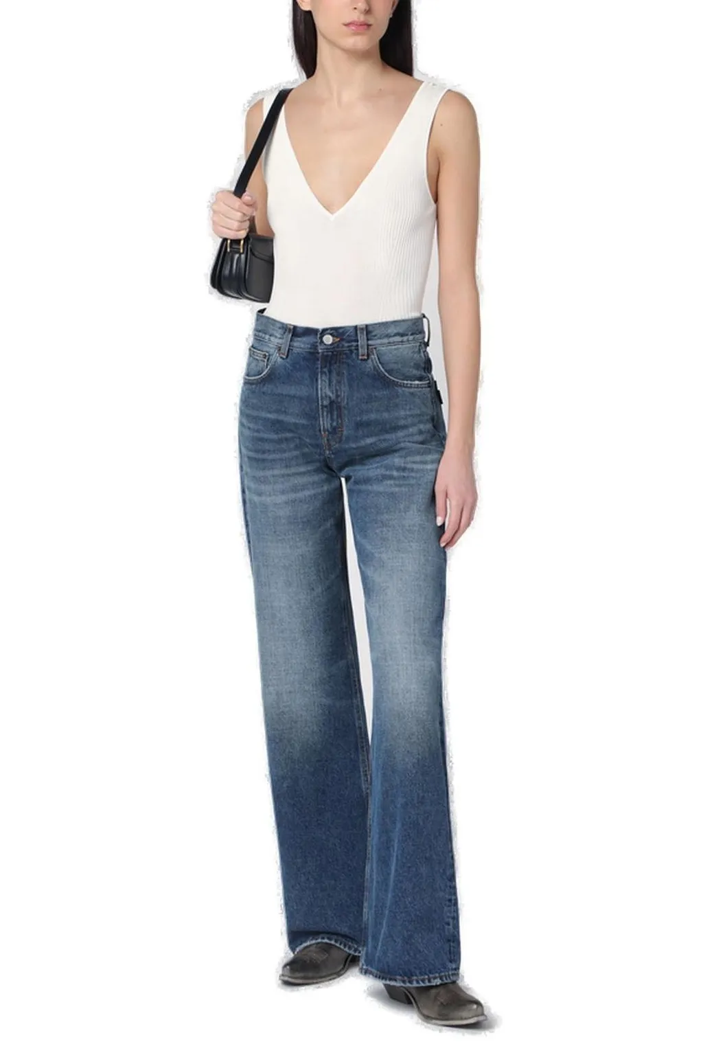 Pleated V-Neck Tank Top