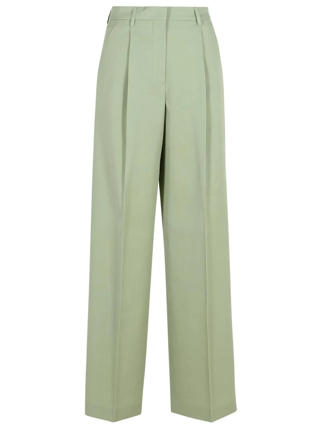 Wide-Leg Pleated Trousers