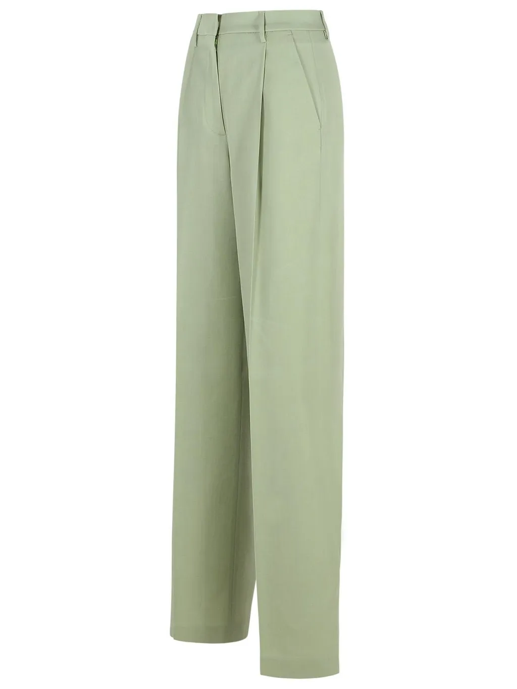 Wide-Leg Pleated Trousers