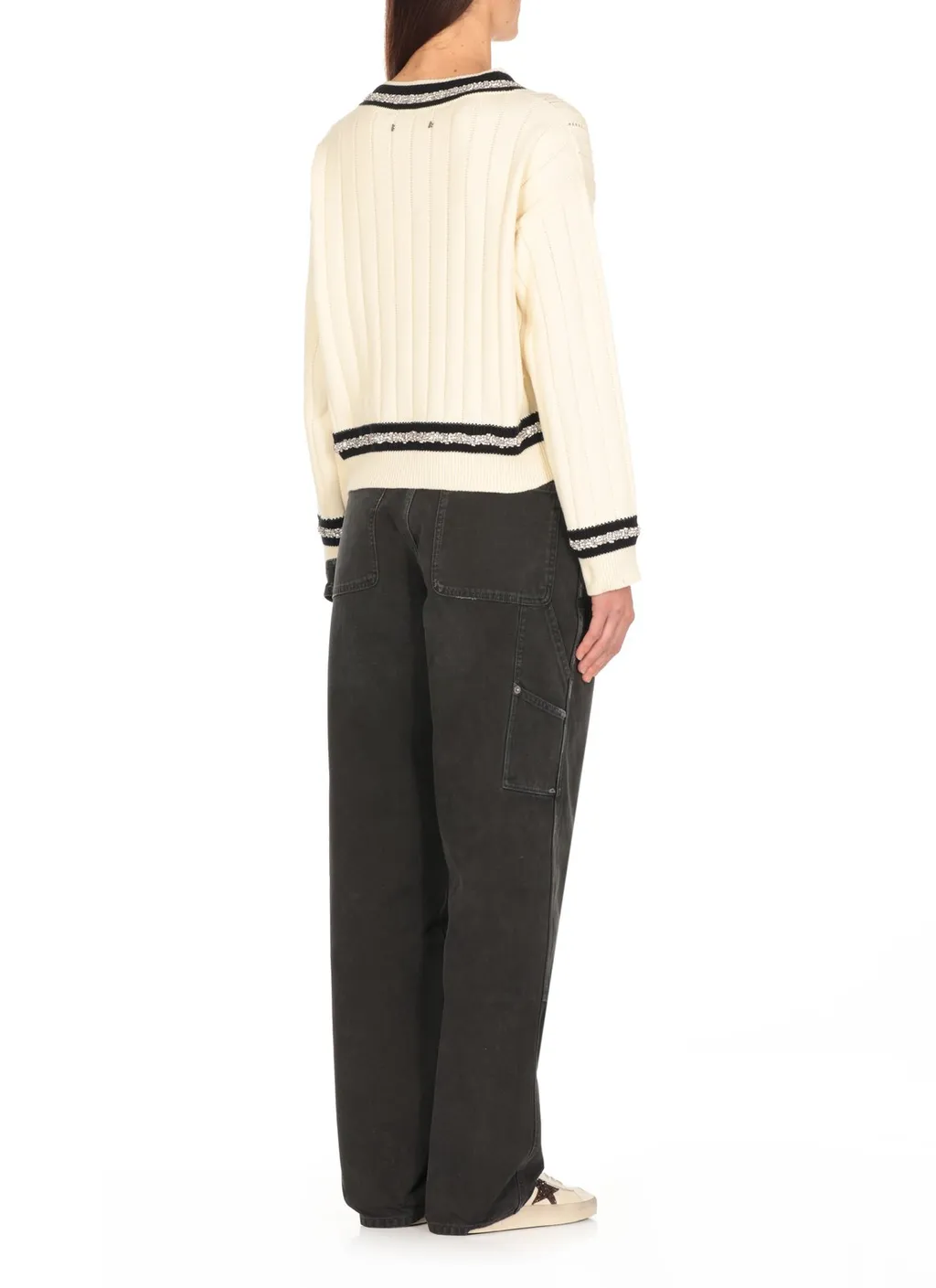 V-Neck Sweater With Stripes