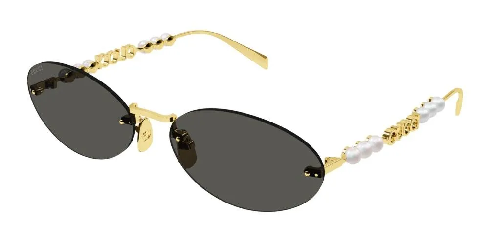 Oval Sunglasses With Pearls