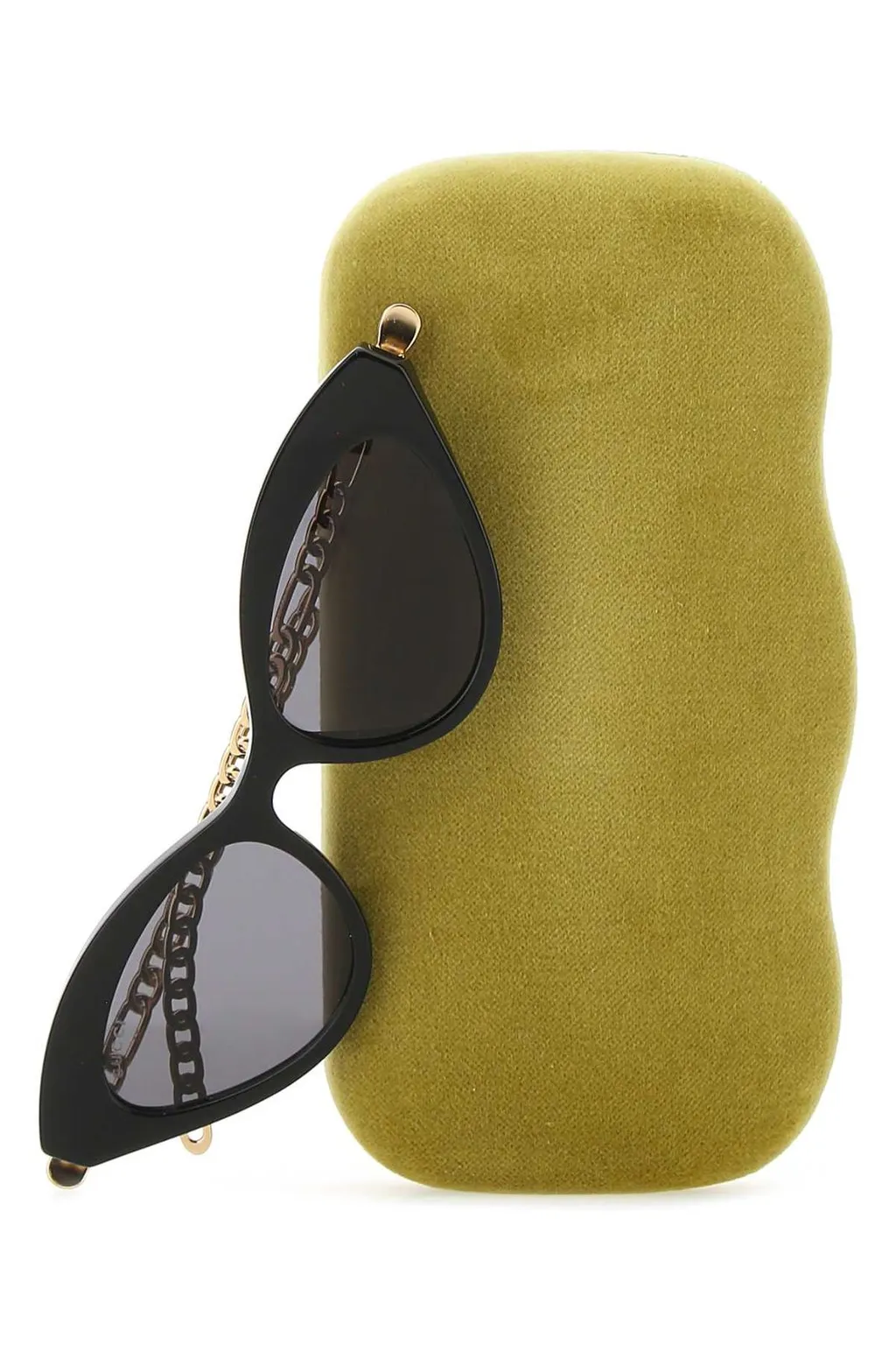 Cat-Eye Sunglasses With Chain And Heart Charms