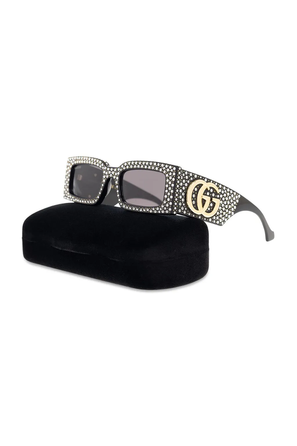 Rectangular Sunglasses With Crystals