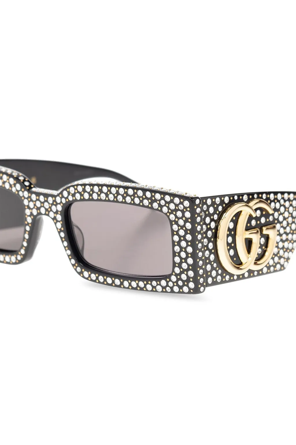 Rectangular Sunglasses With Crystals