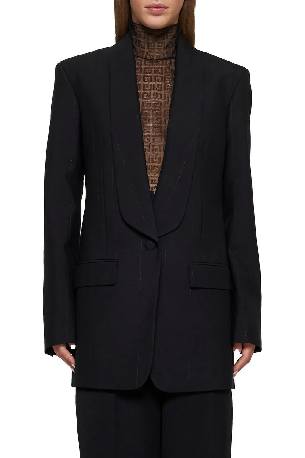 Single-Breasted Shawl Collar Blazer