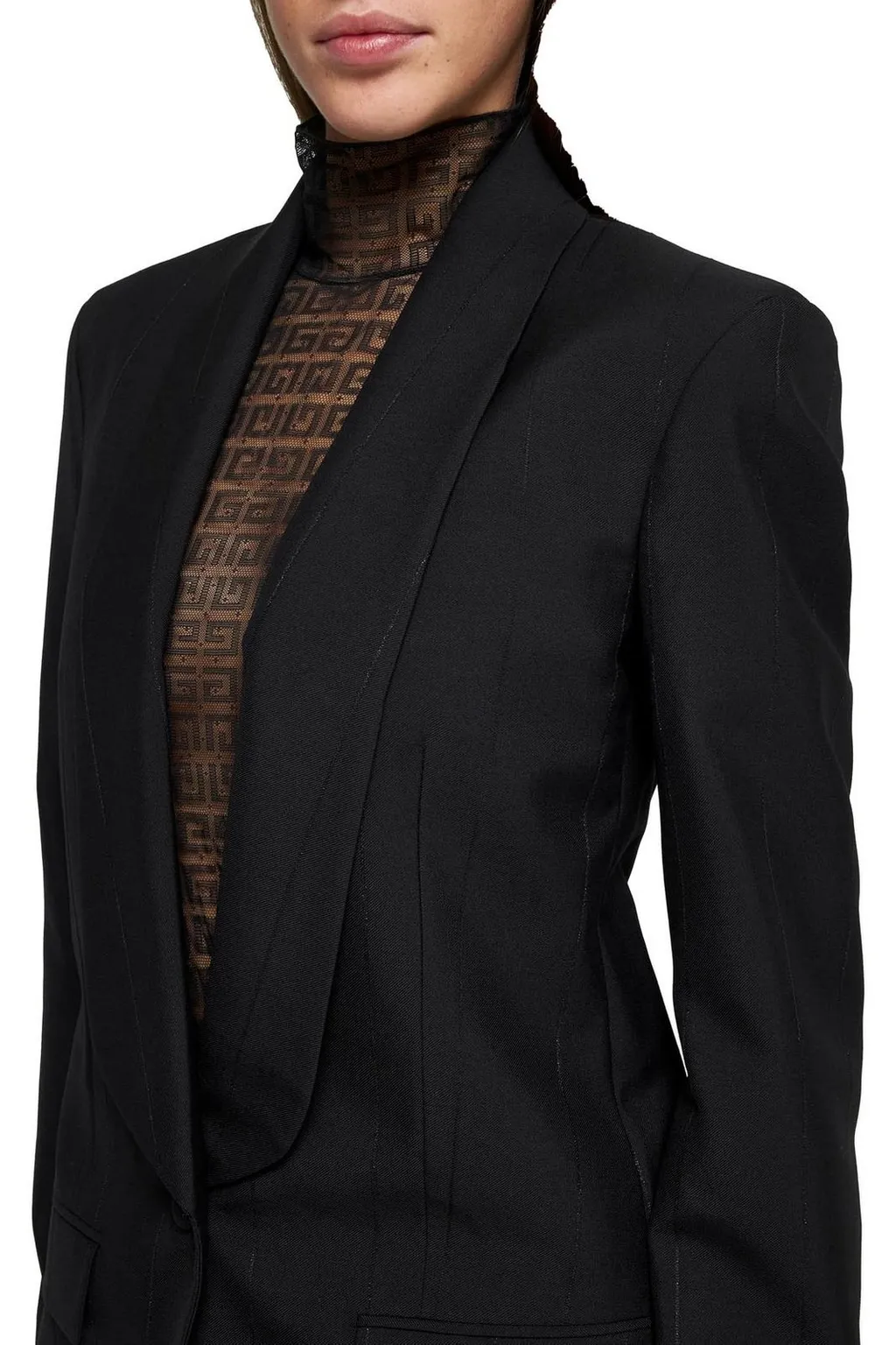 Single-Breasted Shawl Collar Blazer
