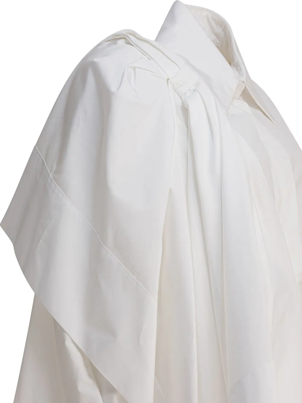 Asymmetric Draped Poplin Shirt
