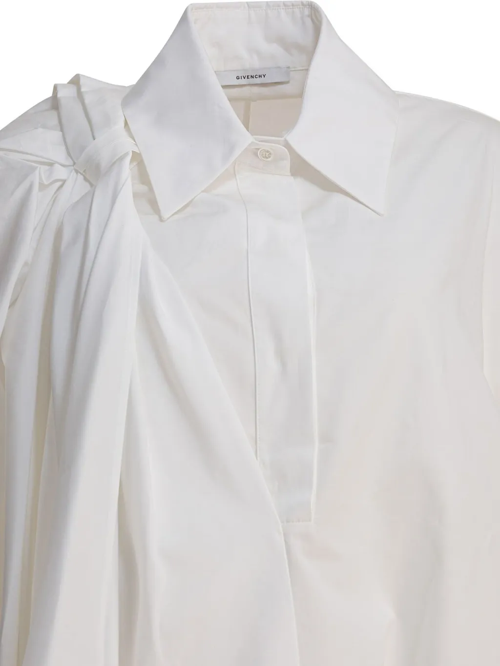 Asymmetric Draped Poplin Shirt