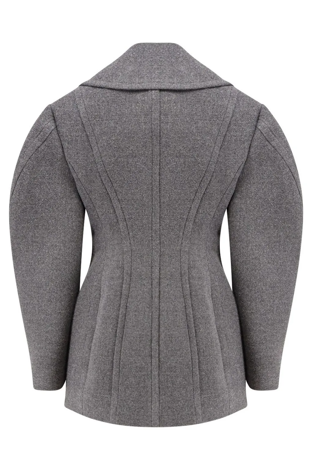 Double-Breasted Wool Blend Coat