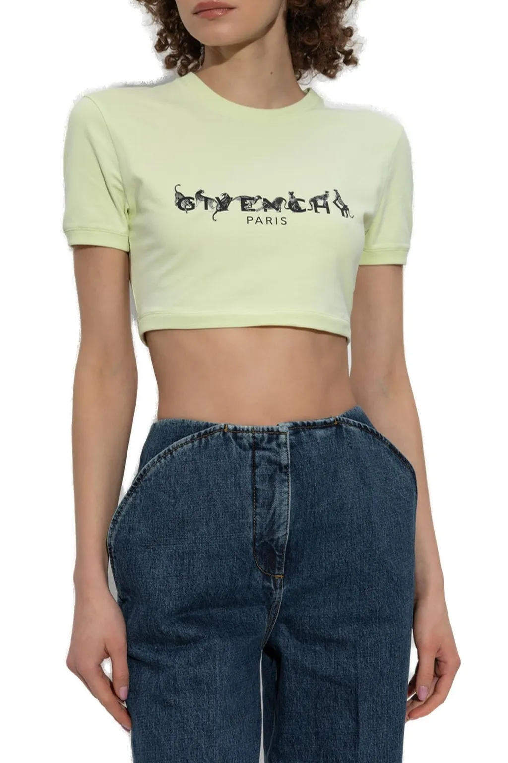 Cropped T-Shirt With Animal Motif