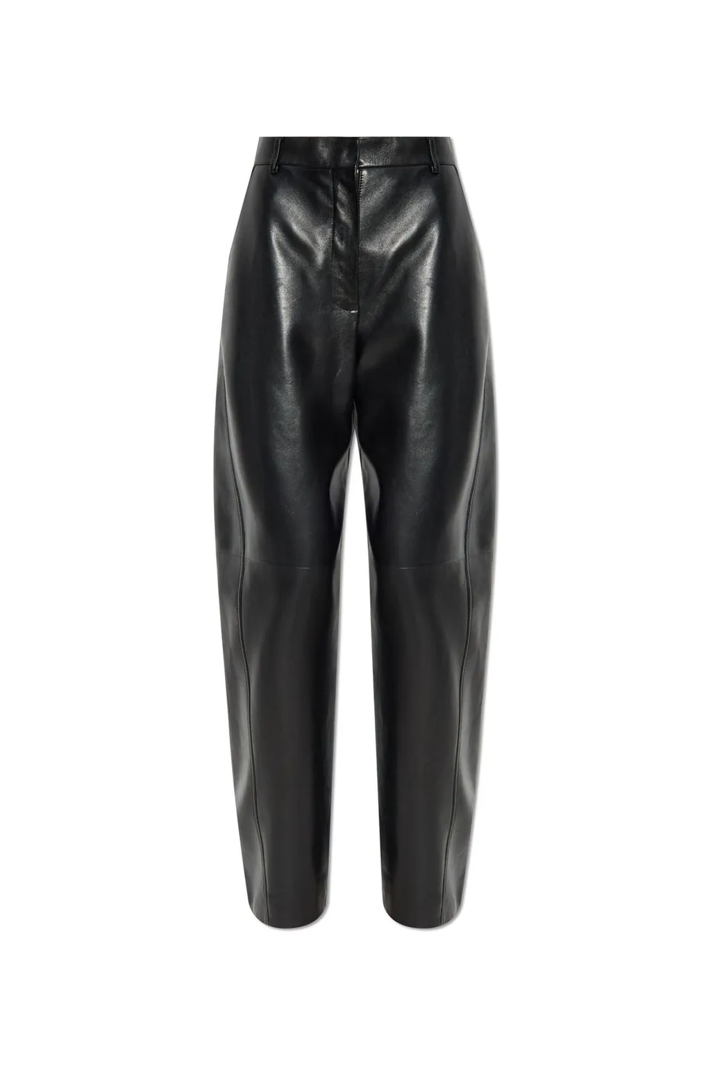 High-Waisted Leather Trousers