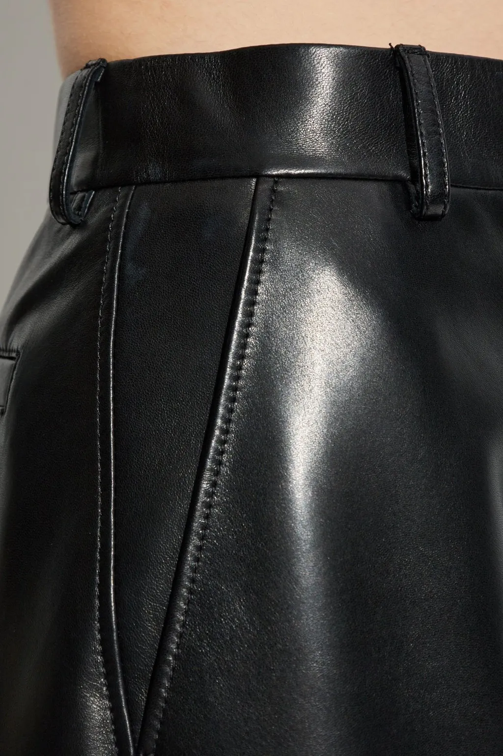 High-Waisted Leather Trousers