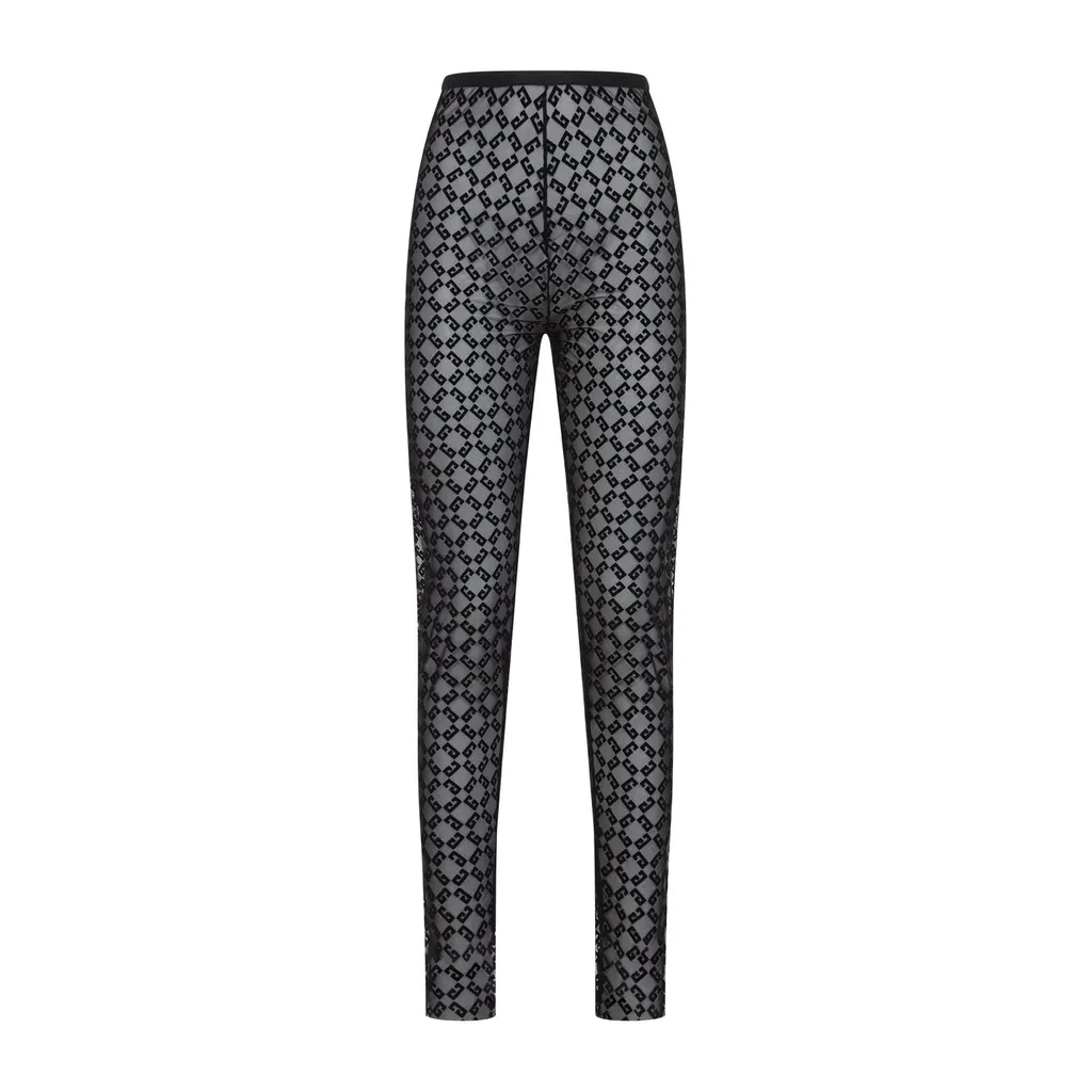 Logo Print Mesh Leggings